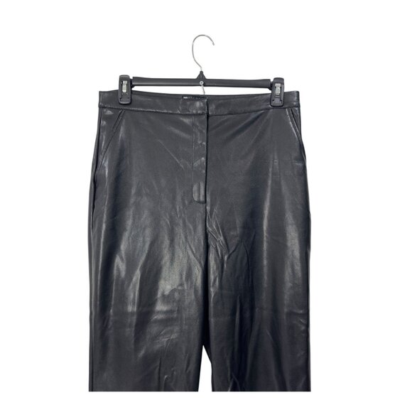 ASOS Design Black Faux Leather Flared Pants Women’s Size US 12 - Picture 2 of 12